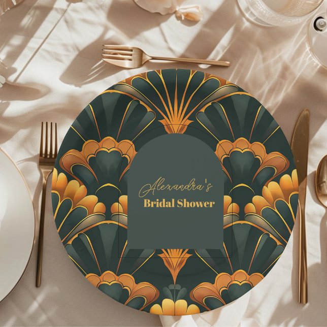 Art Deco Roaring 20s Bridal Shower Paper Plate (Creator Uploaded)