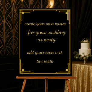 art deco Roaring 20's Create your own poster sign