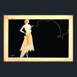 Art Deco ~ Roaring 20s Flapper Girl Poster<br><div class="desc">Where there's smoke, there's fire! A fashionaly dressed and sophisticated redhead flapper girl of the 1920's Golden Age of Jazz, stands with one hand on her hip and a cigaret in the other hand, while a stream of smoke forms a twisting, curving decorative line. Beautiful piece of memorabilia for the...</div>