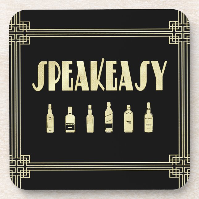 Art deco roaring 20's speakeasy prohibition  coaster (Front)