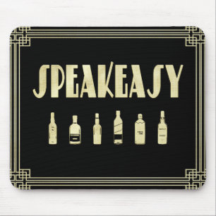 Art deco roaring 20's speakeasy prohibition mouse pad