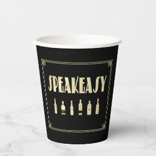 Art deco roaring 20's speakeasy prohibition paper cups