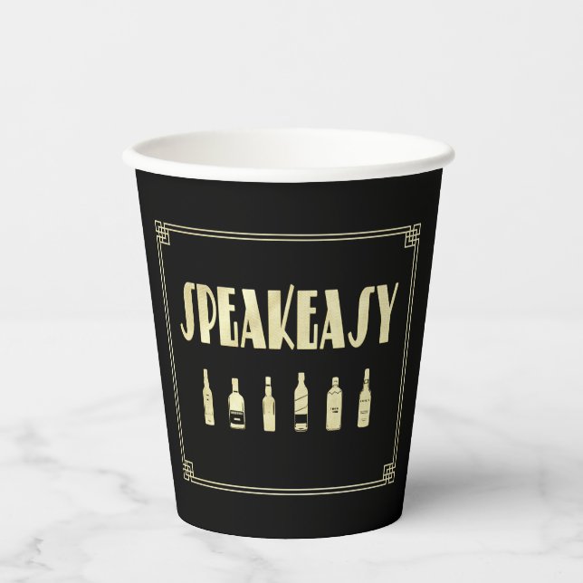 Art deco roaring 20's speakeasy prohibition   paper cups (Front)