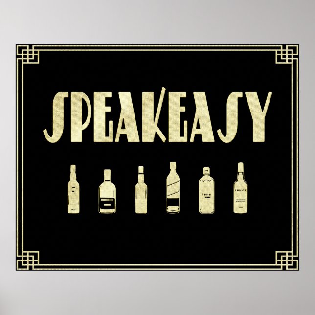 Art deco roaring 20's speakeasy prohibition  poster (Front)