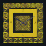 Art Deco Roaring Twenties Gold Black Square Wall Clock<br><div class="desc">This art deco acrylic wall clock is perfect for that throwback retro vibe!</div>