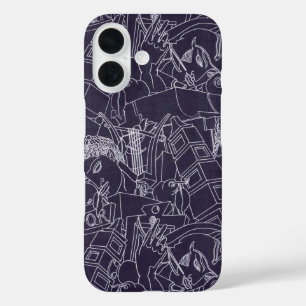 Art Deco Roman SPQR Dark Purple Aesthetic Art iPhone 16 Case