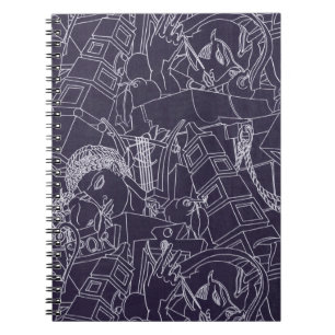 Art Deco Roman SPQR Dark Purple Aesthetic Art Notebook