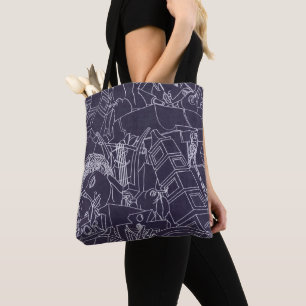 Art Deco Roman SPQR Dark Purple Aesthetic Art Tote Bag