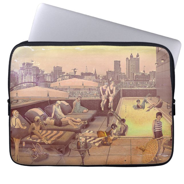 Art Déco Rooftop Chillout Laptop Sleeve (Front)