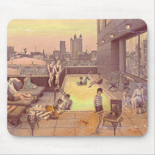 Art Déco Rooftop Chillout Mouse Pad