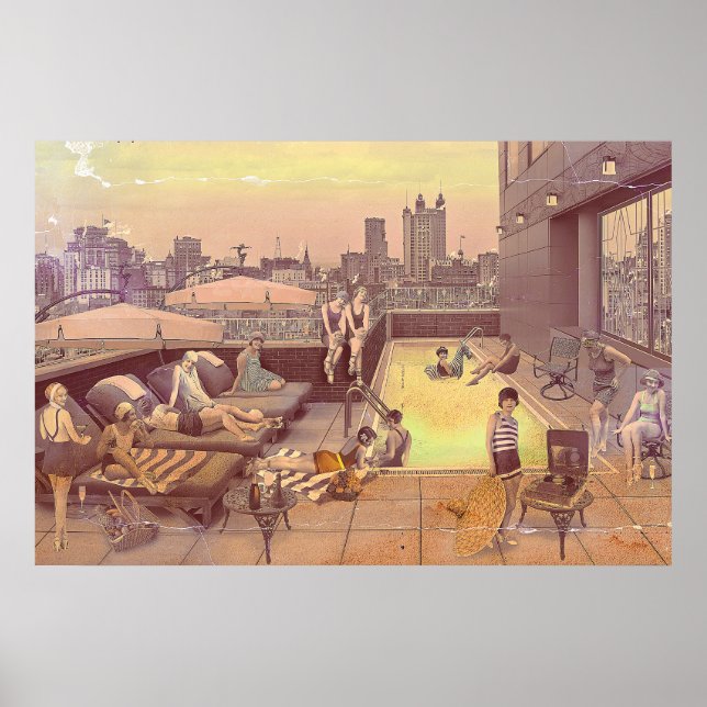 Art Déco Rooftop Chillout Poster (Front)