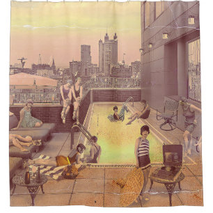 Art Déco Rooftop Chillout Shower Curtain
