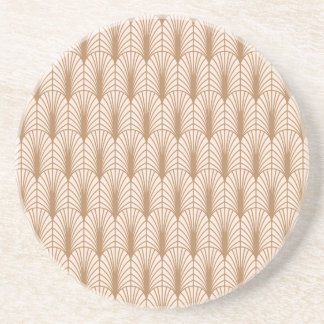 Art Deco Rose: Golden Peacock Feathers Coaster