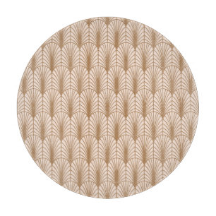 Art Deco Rose: Golden Peacock Feathers Cutting Board