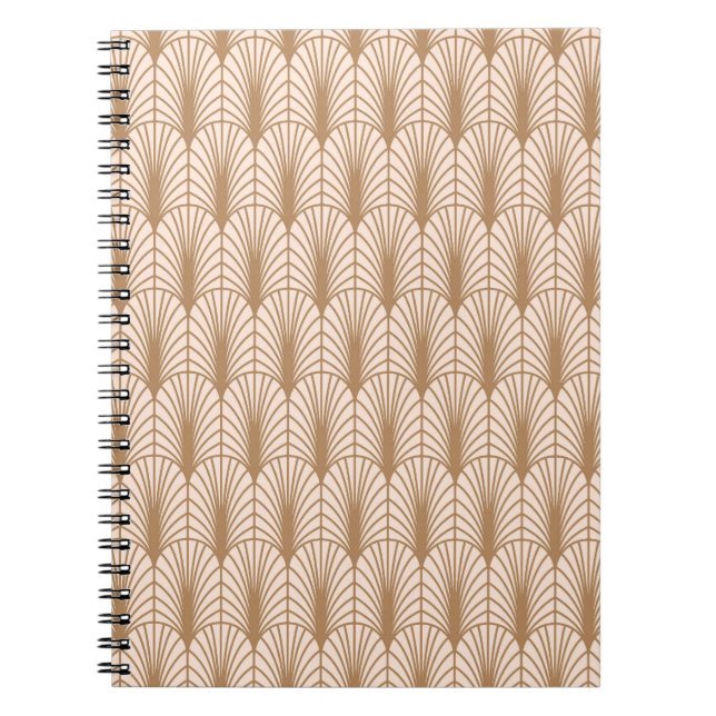 Art Deco Rose: Golden Peacock Feathers Notebook (Front)