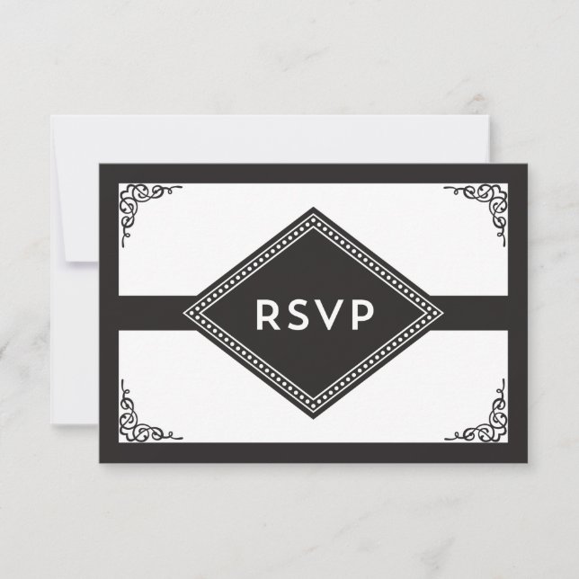 Art Deco RSVP Card (Front)