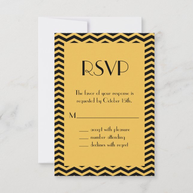Art Deco RSVP Card (Front)