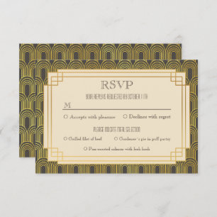 Art deco rsvp invitation