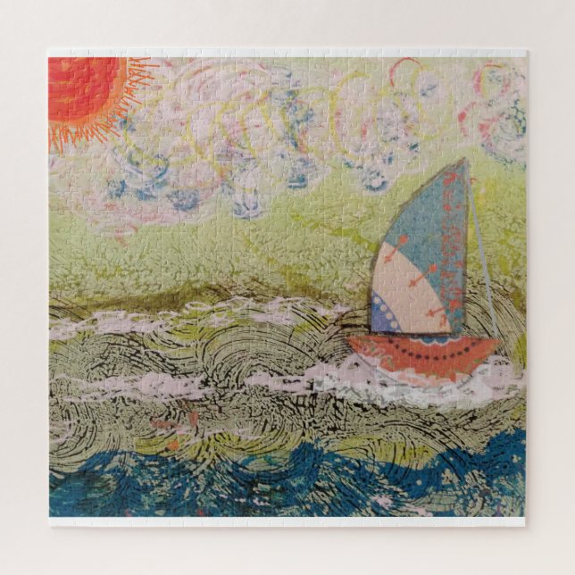 Art Deco Sailboat  Jigsaw Puzzle (Vertical)