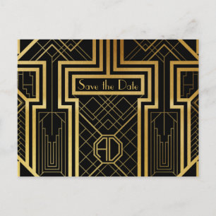 Art Deco Save the Date Card