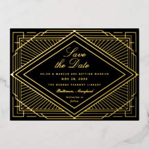 Art Deco Save the Date Landscape