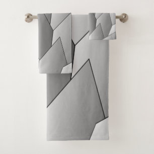Art Deco Scales Design Grey Bath Towel Set