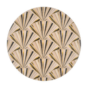 Art Deco Scales: Geometric Golden Glamour Cutting Board