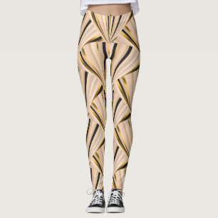 Art Deco Scales: Geometric Golden Glamour Leggings