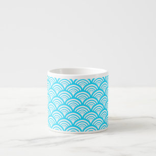 Art Deco Scallop Arch Geometric Electric Blue Espresso Cup