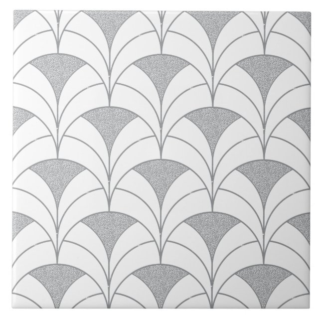 Art Deco Scallop Pattern Ceramic Tile (Front)