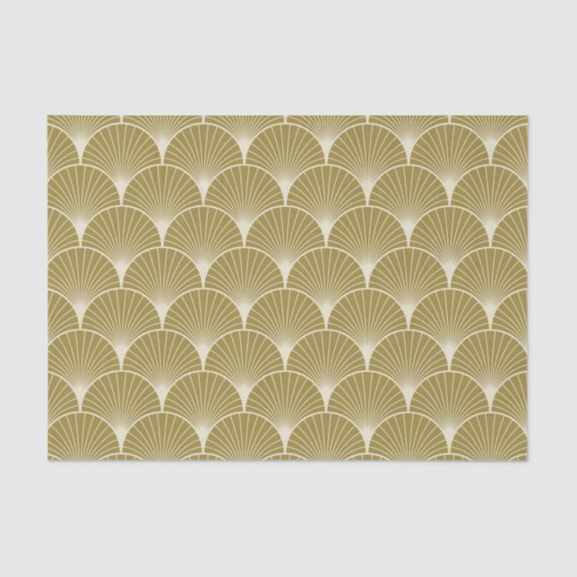 Art deco,scallop,pattern,gold,white,silver,chic, tissue paper (Front)