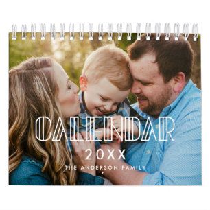 Art deco script family photo 20233 calendar