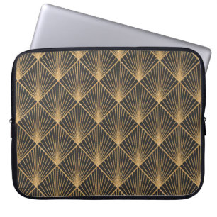 Art Deco Seamless Geometric Pattern. Elegant Wallp Laptop Sleeve