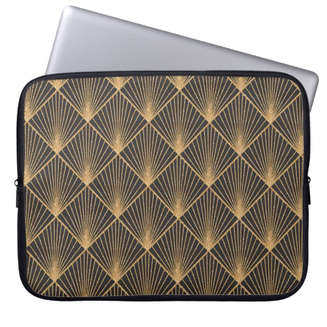 Art Deco Seamless Geometric Pattern. Elegant Wallp Laptop Sleeve (Front)