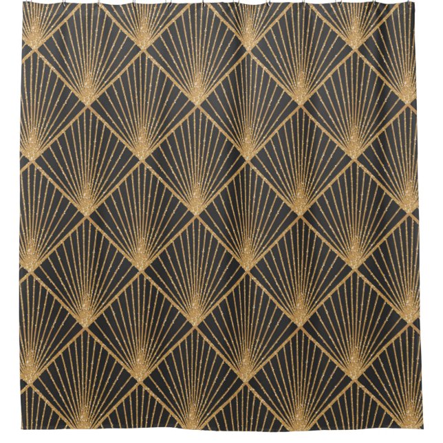 Art Deco Seamless Geometric Pattern. Elegant Wallp Shower Curtain (Front)