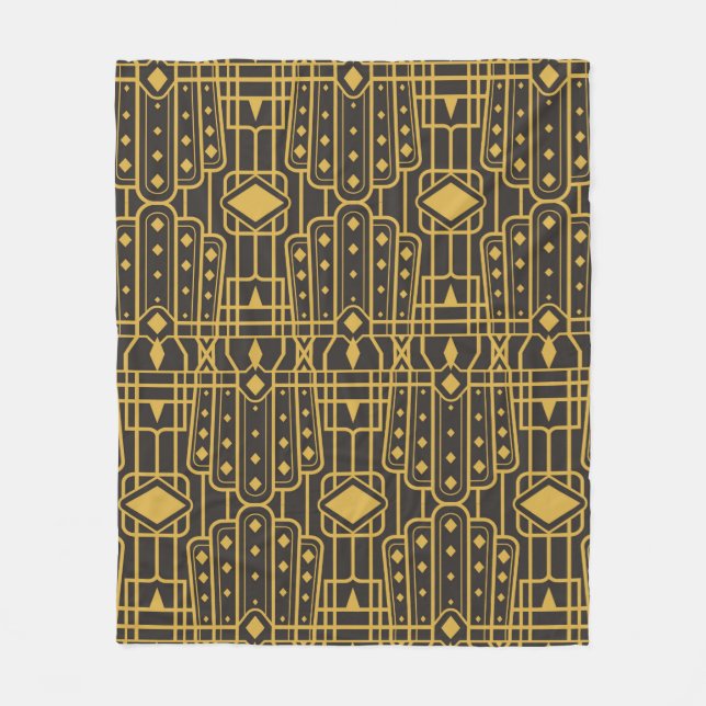 Art Deco seamless luxury geometric pattern. Golden Fleece Blanket (Front)