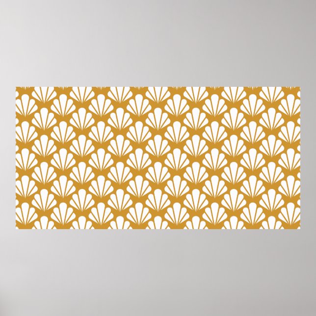 Art Deco Seamless Pattern. Geometric Floral decora Poster (Front)