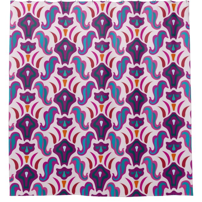Art deco seamless pattern illustration shower curtain (Front)
