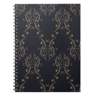 Art deco seamless pattern. Vintage background with Notebook