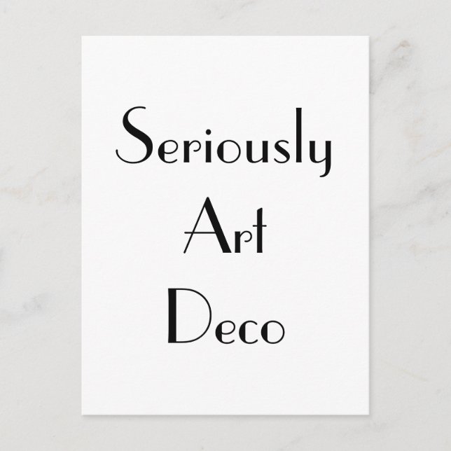 Art Deco Seriously Typography Postcard (Front)