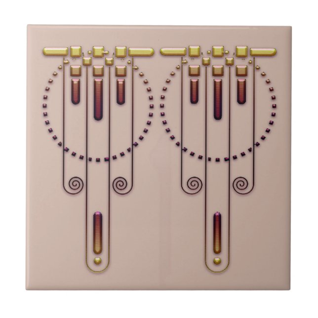 Art Deco "Shades of" Tile (Front)
