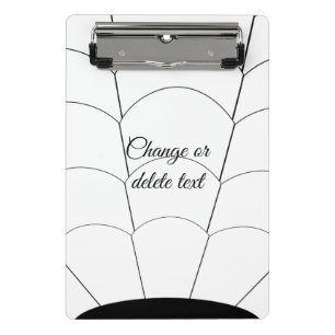 Art Deco Shell Design Black And White Mini Clipboard
