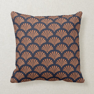 Art Deco Shell Pattern Copper Cushion