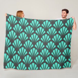 Art Deco Shell Shape Fleece Blanket