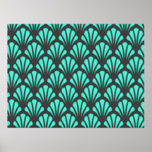 Art Deco Shell Shape Poster
