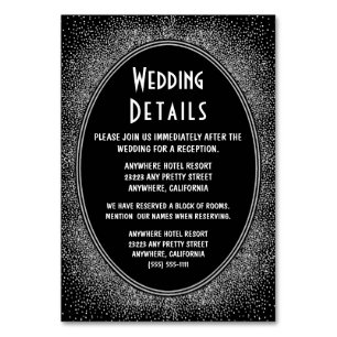 Art Deco Silver Wedding Reception Insert Cards