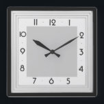Art Deco simple grey Square Wall Clock<br><div class="desc">Great clock design. You will love it like others. Be free to use this design for other product you like or to customise and add your text. Follow me for more. Thank you. Have a nice day.</div>