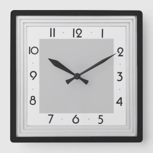 Art Deco simple grey Square Wall Clock