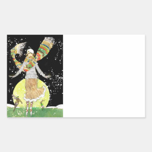 Art Deco Skater Rectangular Sticker