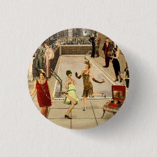 Art Déco Skyline 3 Cm Round Badge